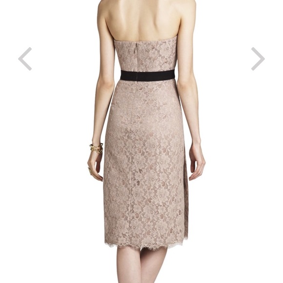 BCBG Alexandra dress red lace strapless - Picture 2 of 3